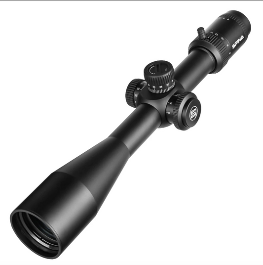 Spina Optics 6–24x50 FFP + Siktesringar